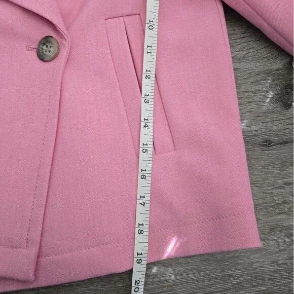 Ann Taylor Pink Trench Pea Coat size 00 Double Breasted Short Pea Coat - Picture 8 of 13
